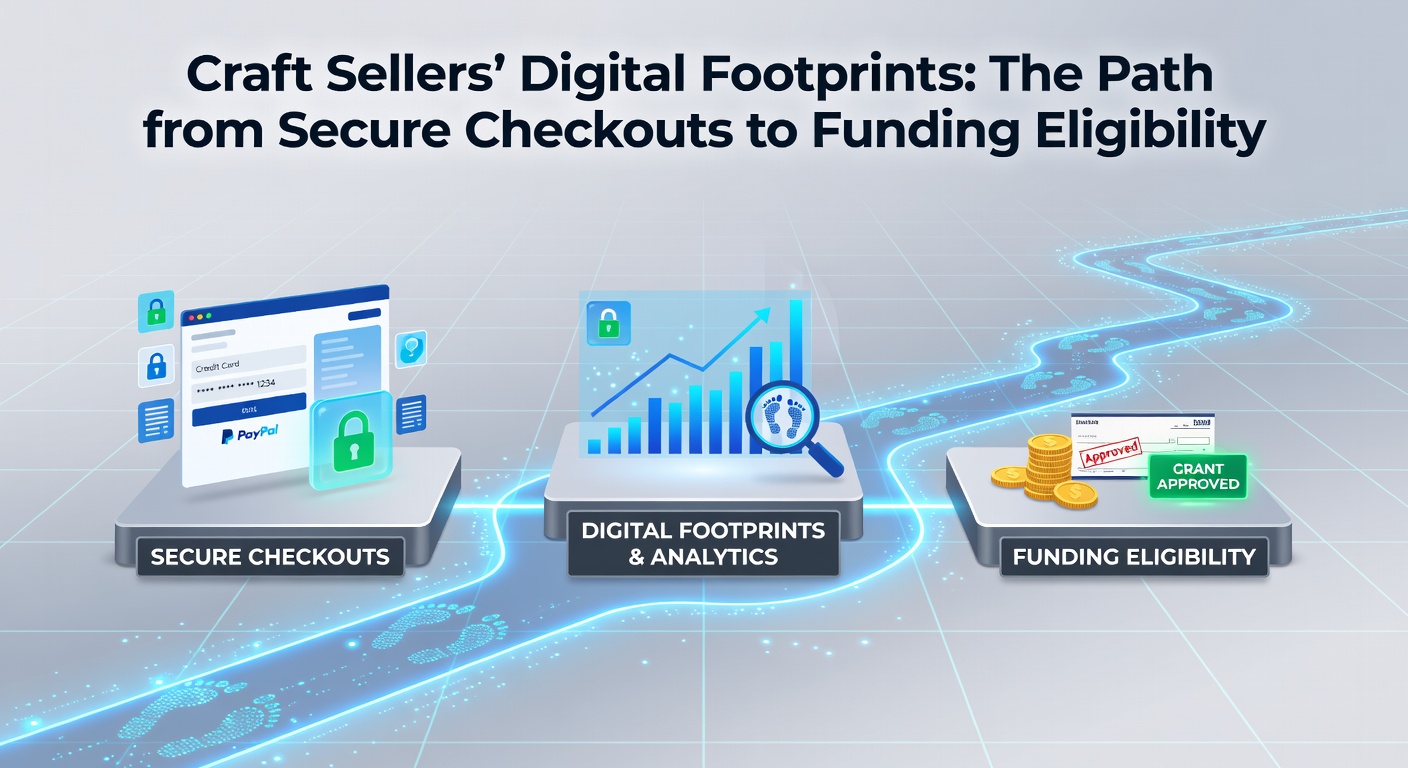 Digital dashboard displaying craft seller transaction analytics and funding eligibility metrics