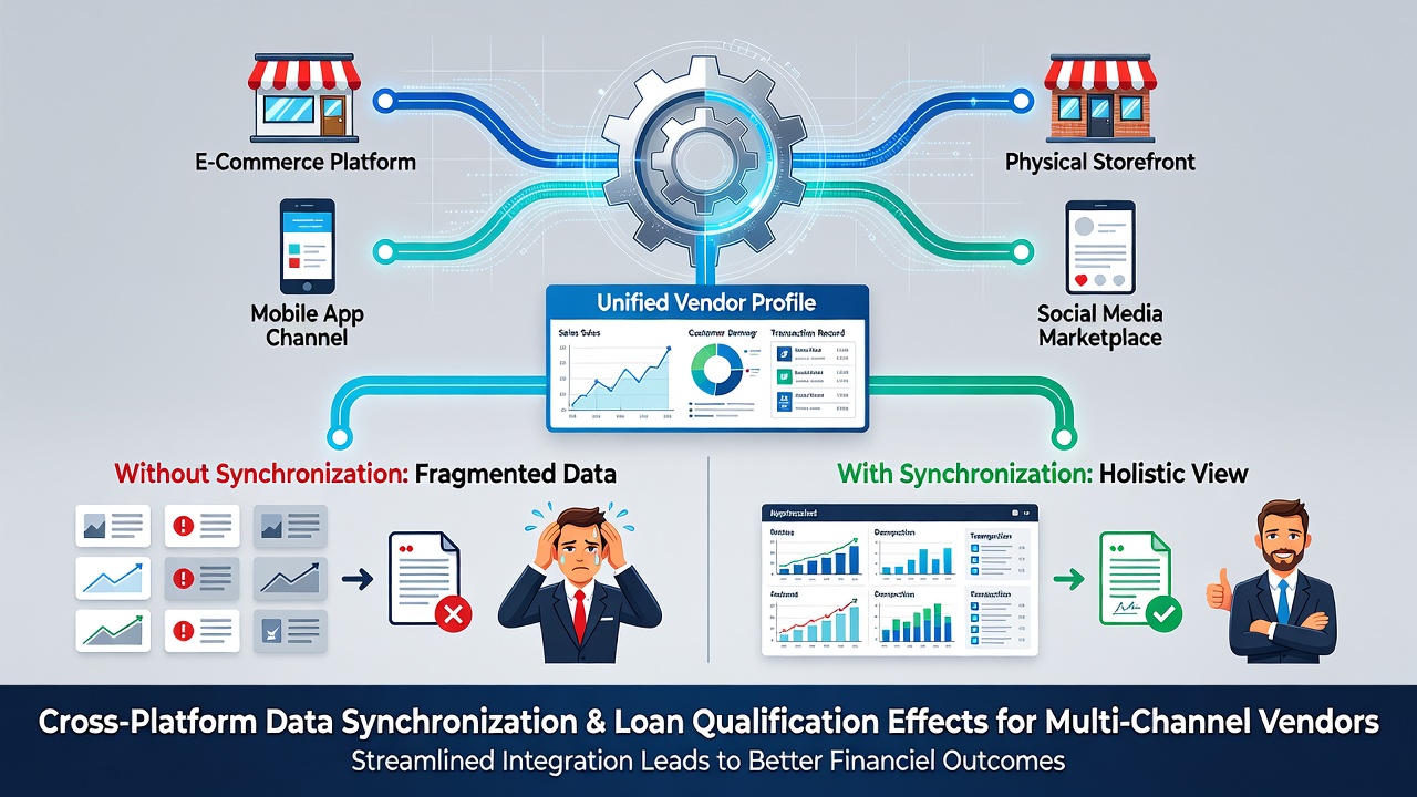 Lender reviewing synchronized multi-channel transaction reports on a secure dashboard