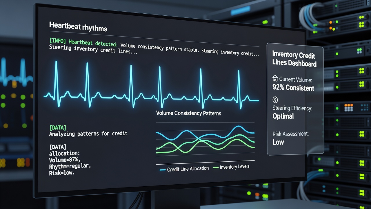 Event vendor analyzing terminal output to track volume consistency for credit line adjustments
