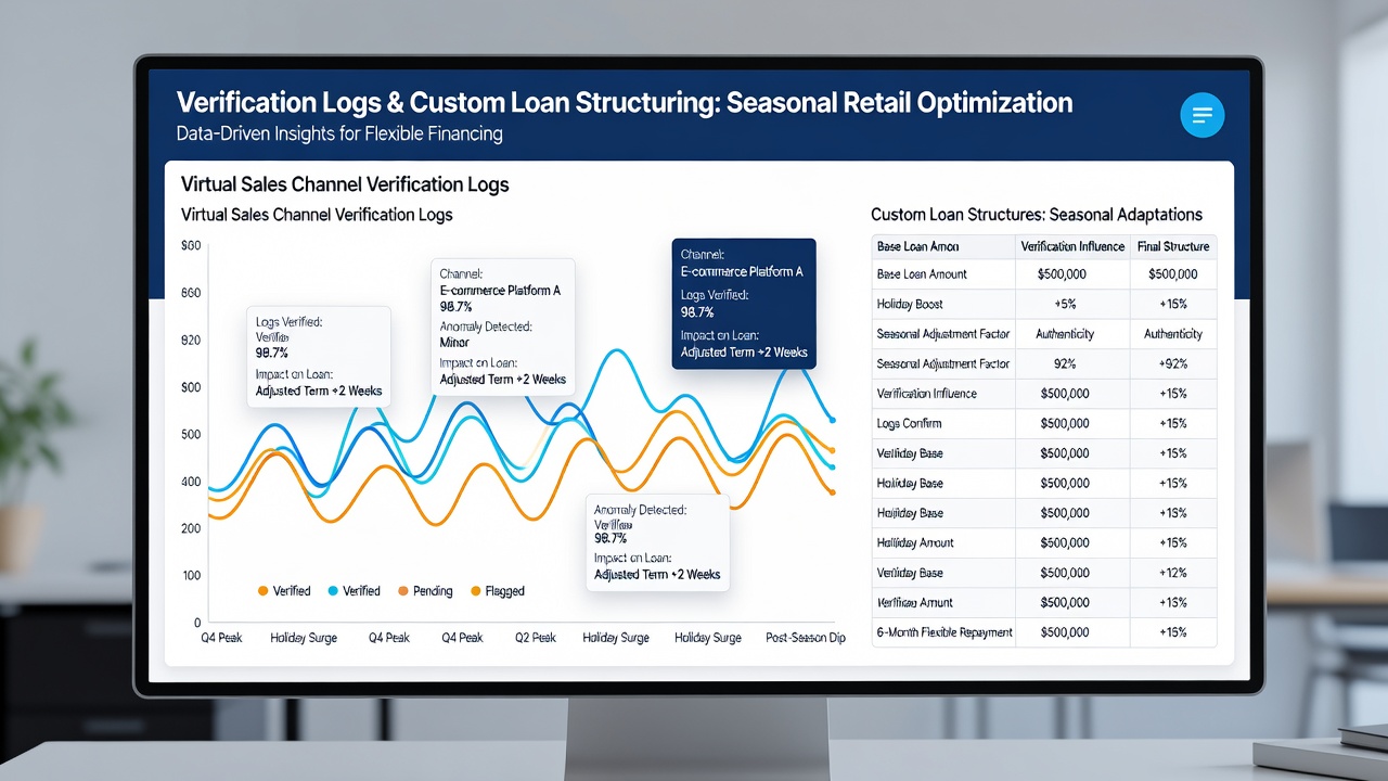 Seasonal retail operator reviewing loan terms derived from virtual sales verification data