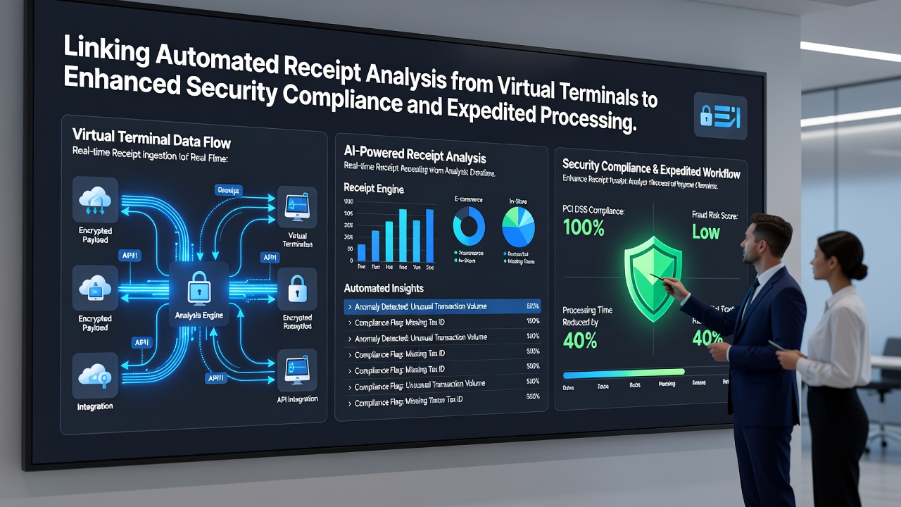 Data flow from virtual terminal receipts to loan qualification systems