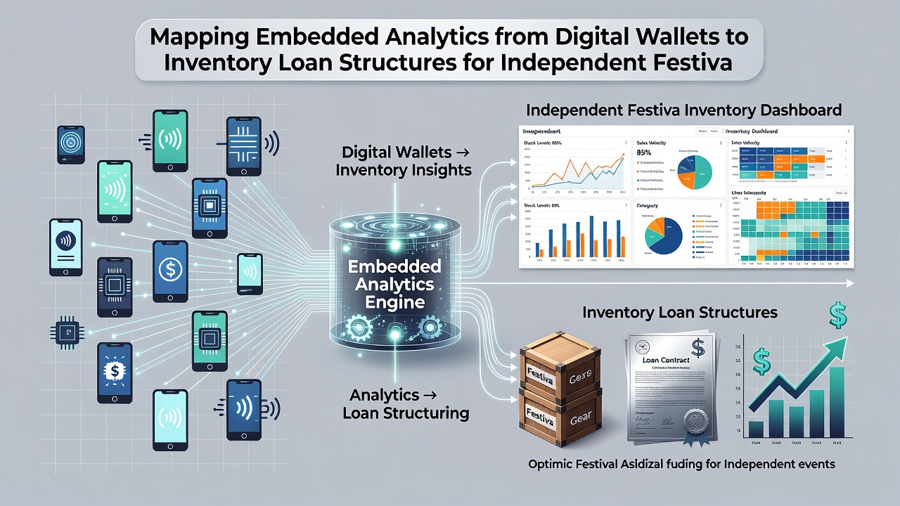 Festival vendor reviewing inventory loan options based on embedded wallet analytics
