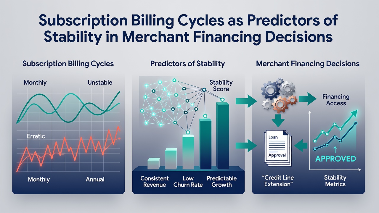 Dashboard interface displaying subscription analytics metrics used in merchant loan evaluations